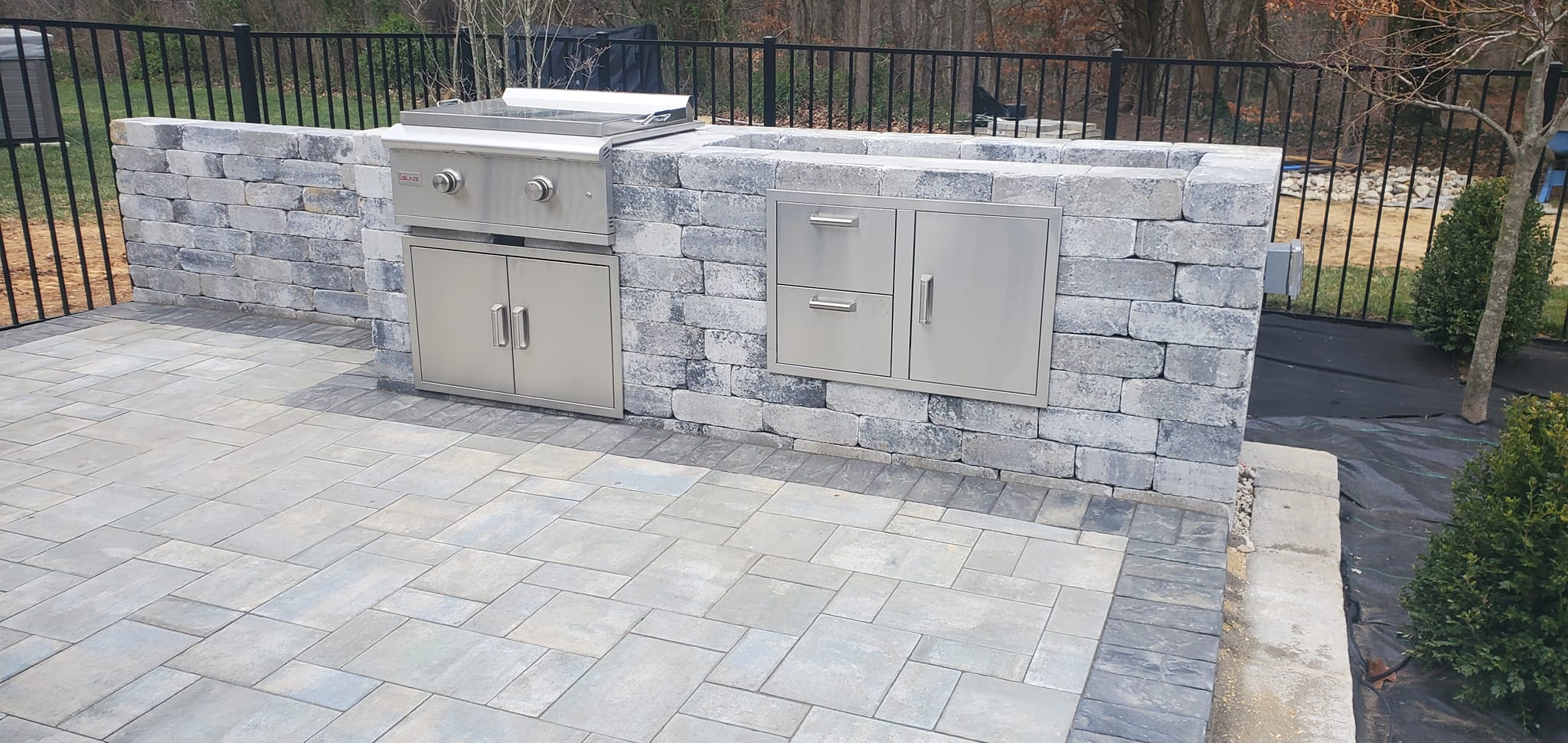 Adam's Lawn & Landscaping Harwood Maryland Paver Patio Kitchen